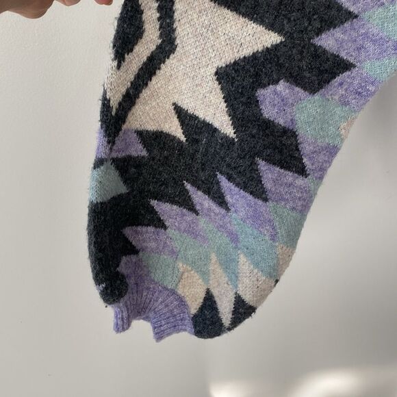 Hyfve Women’s Long Sleeve Lavender Geometric Button Cardigan Oversized sz S - Picture 13 of 15